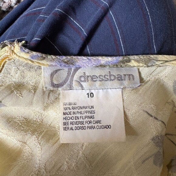 Vintage 90s Dress Barn Yellow Floral Sleeveless Midi Dress - Picture 5 of 5